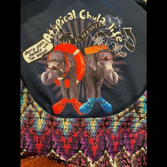 Multicolor Chevron Pattern Dress - Picture 5 of 7